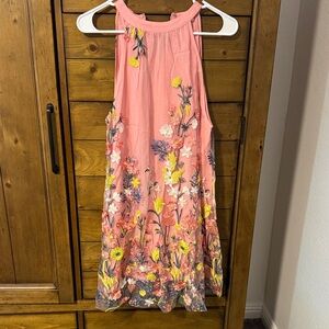 NWOT Floral Pink Sleeveless Dress